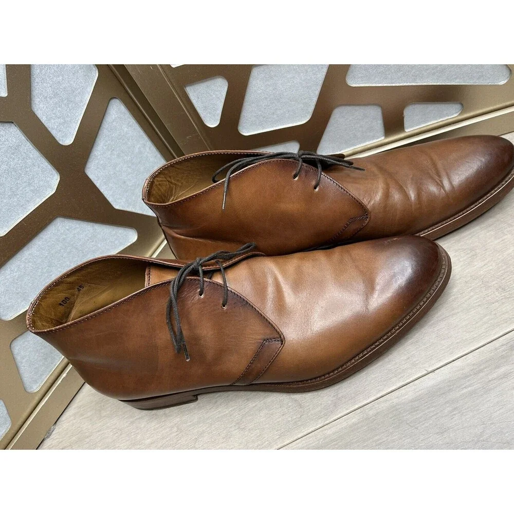 Antonio Maurizi chukka boots 45 Us 11.5 12 Brown Leather Men Shoes Italy